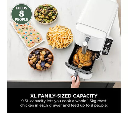 Ninja Double Stack XL 2 Drawer Air Fryer 9.5L | SL400UK - White